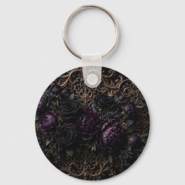Llavero Posaindividual de flores de estilo barroco gótico  (Reverso )