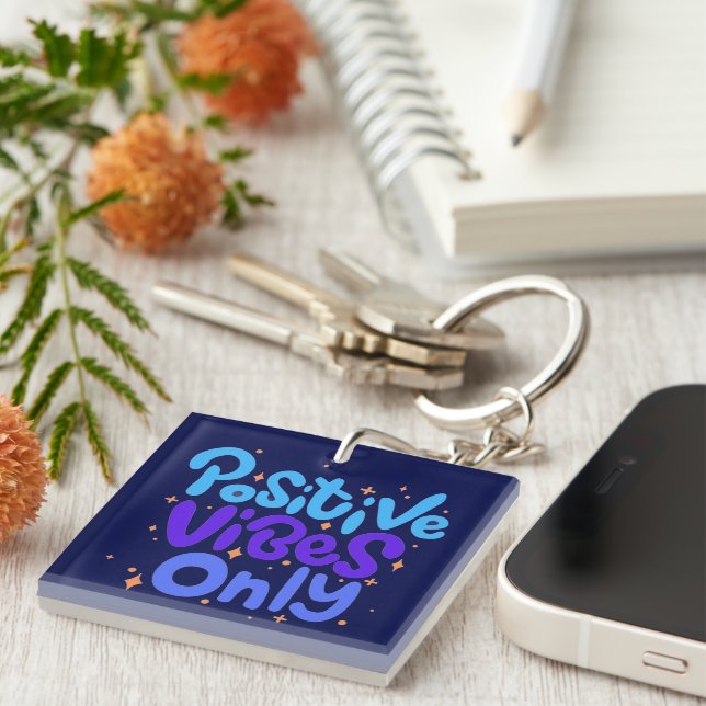 LLAVERO POSITIVE VIBES GIFT MOM DAD BOSS SISTER DAUGHTER (Frente Derecha)