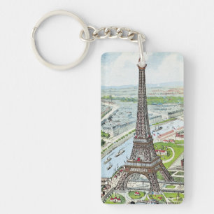 Llavero Postal que representa la Torre Eiffel