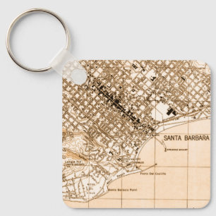 Llavero Postal vertical del mapa de la cosecha de Santa Bá