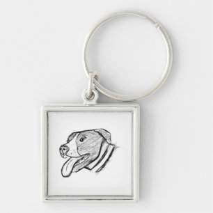 Llavero poster amante de los animales dibujado a mano con 