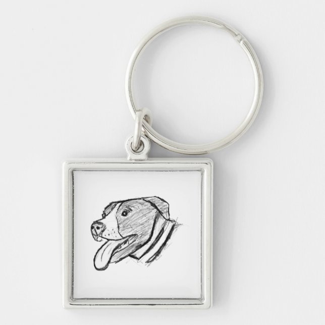 Llavero poster amante de los animales dibujado a mano con  (Frente)