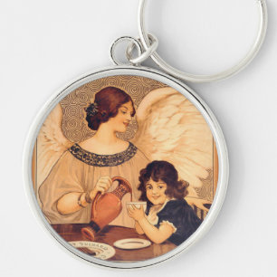 Llavero Póster Antiguo del Ángel de Chocolate Francés: Art