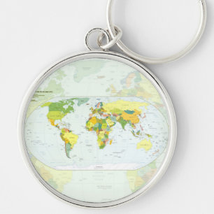 Llavero Póster de Atlas Mapa Mundial Político: Decoración