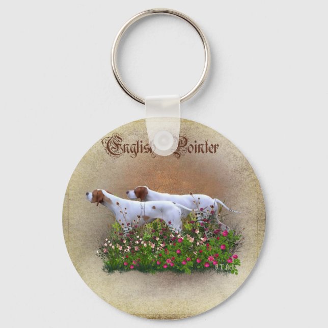 Llavero Poster de Tapiz de Puntero Inglés Triptych Acrílic (Anverso)