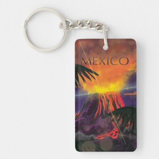 Llavero Póster de viaje al volcán de México