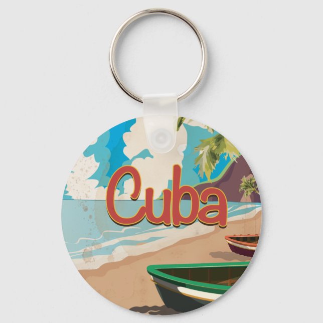 Llavero Poster de Viajes de Cuba Vintage (Anverso)