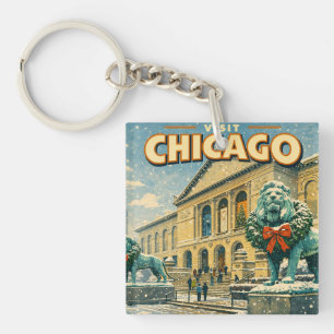 Llavero póster del Instituto de Arte de Chicago en inviern
