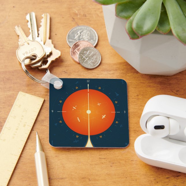 Llavero Poster del reloj atómico del espacio profundo, ver (Escritorio )