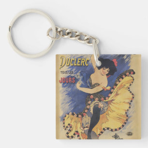Llavero Póster francés antiguo de bailarina Art Nouveau