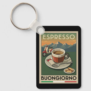 Llavero Póster Retro Arte Café Espresso Italiano Años 50