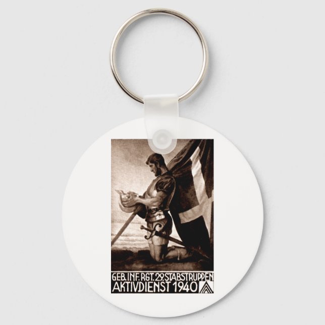 Llavero Poster suizo de la Segunda Guerra Mundial (Anverso)