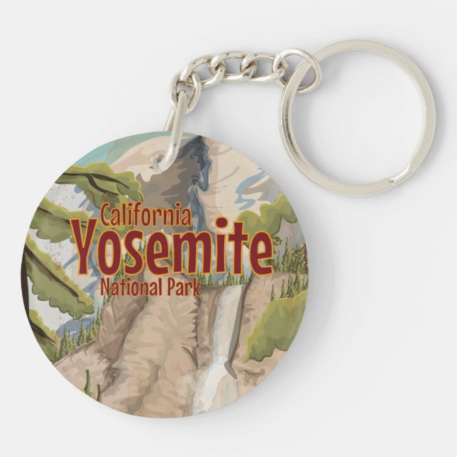 Llavero Póster Vintage de Yosemite (Atrás)