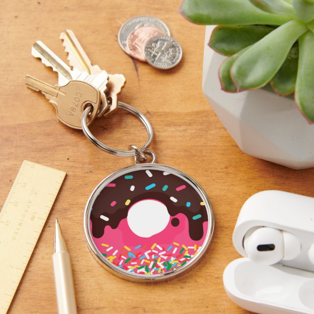 Llavero Postre, Donut con Sprinkles de Arcoíris, Doughnut (Escritorio )