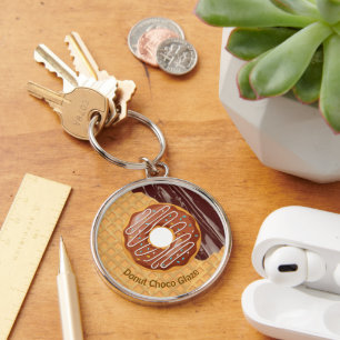 Llavero Postre,Donut Glaseado de Chocolate, Chocolate Derr