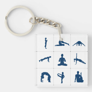 Llavero Posturas y posiciones de yoga Zen y meditación