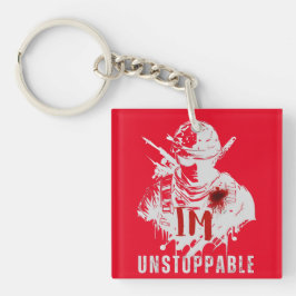 Llavero Potente silueta de guerrero con un estilo de efigi