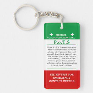 Llavero PoTS en Funda de emergencia ICE enfermedad invisib