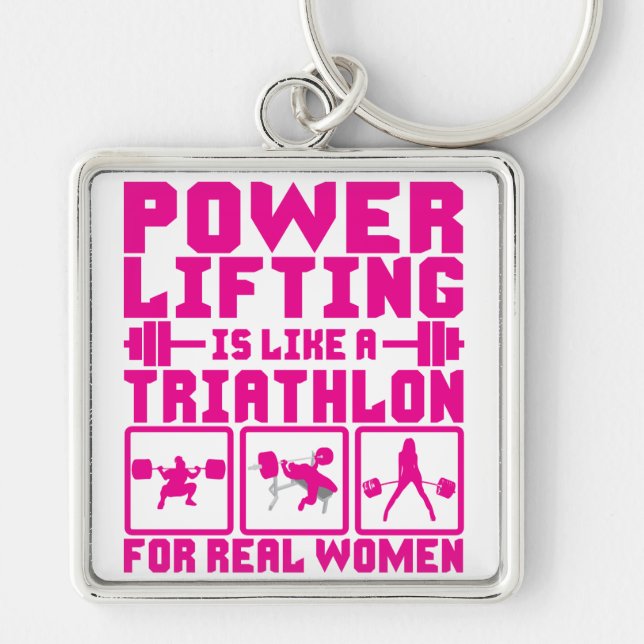 Llavero Powerlifting es como un Triathlon para las mujeres (Frente)