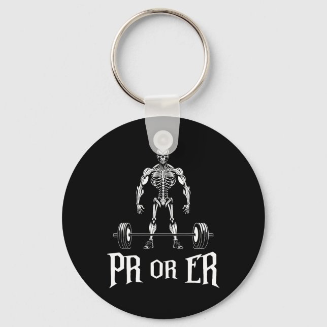 Llavero Pr O Er Gracioso Skeleton Halterofilia Gym Bodybui (Anverso)