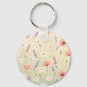 Llavero Pradera de flores silvestres pastel suave floració