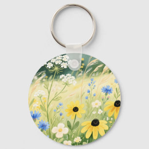 Llavero Prado de flores silvestres caprichoso
