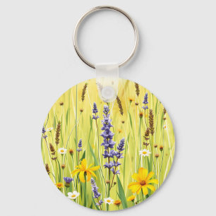 Llavero Prado de flores silvestres patrón de verano
