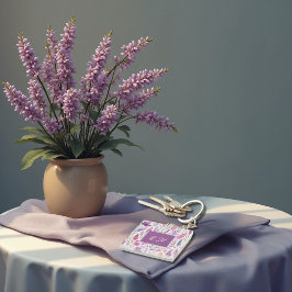 Llavero prado de primavera botánica rosa lila rosada Paste