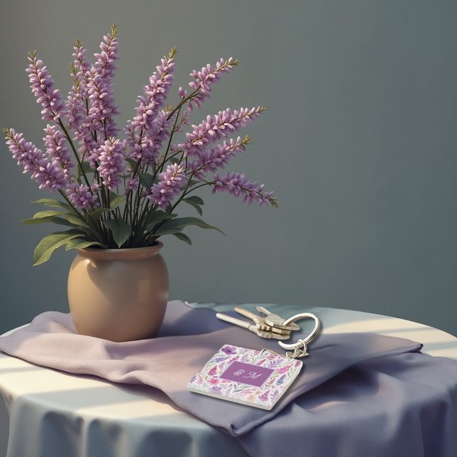 Llavero prado de primavera botánica rosa lila rosada Paste (Subido por el creador)