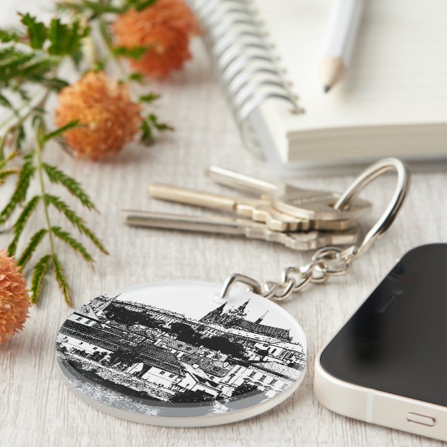 Llavero Praga, ciudad histórica, castillo - Arte checo (Frente Derecha)