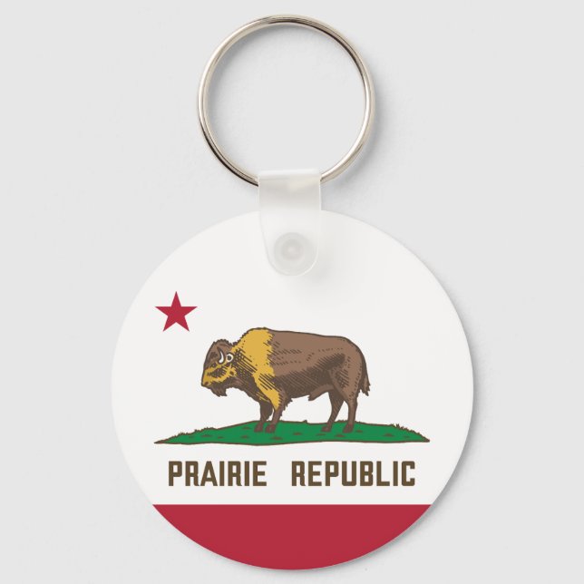 Llavero Prairie Republic Bison Flag Great Plains (Anverso)