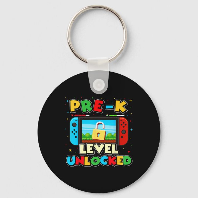 Llavero Pre-k Level Unlocked Video Gamer Boys Kids Ck To S (Anverso)