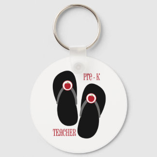 Llavero Pre K Maestra Red Apple Flip Flops