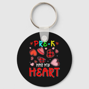 Llavero Pre-k Tiene Mi Corazón Corazones De San Valentín P