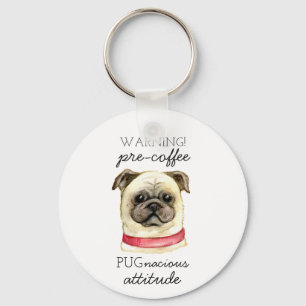 Llavero Precafé Actitud pugnante con Pug