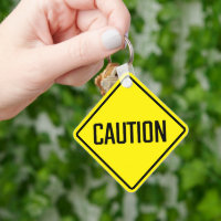 Precaución de la cadena de claves Metalizado cuadr
