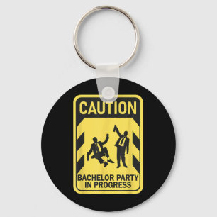 Llavero Precaución Fiesta de Soltero en Curso Divertida Fi
