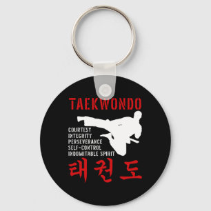 Llavero Preceptos de Taekwondo Patada Voladora Artes Marci