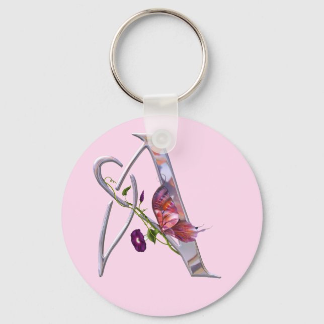 Llavero Preciosa mariposa inicial A (Anverso)