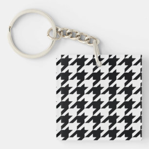 Llavero Precioso Houndstooth Negro Blanco