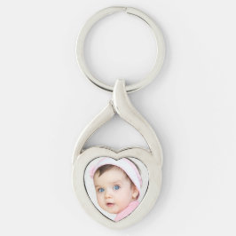 Llavero Precious Baby Girl Silver Heart Keychain Gift Mom