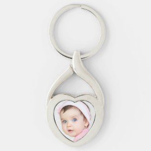 Llavero Precious Baby Girl Silver Heart Keychain Gift Mom