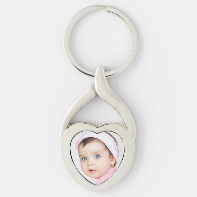 Llavero Precious Baby Girl Silver Heart Keychain Gift Mom (Anverso)