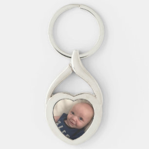 Llavero Precious Baby Photo Keychain Silver Heart Template