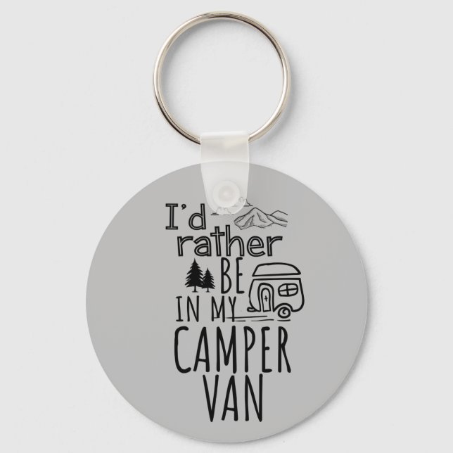 Llavero Preferiría Estar En Mi Keychain Camper Van Button (Anverso)