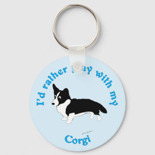 Llavero Prefiero Jugar Con Mi Corgi