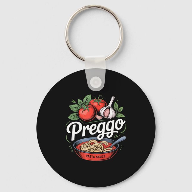Llavero Pregnancy Announcement Prego Pasta Sauce Funny Pre (Anverso)