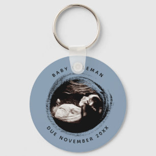 Llavero Pregnancy Baby Boy Sonogram Ultrasound Photo Blue