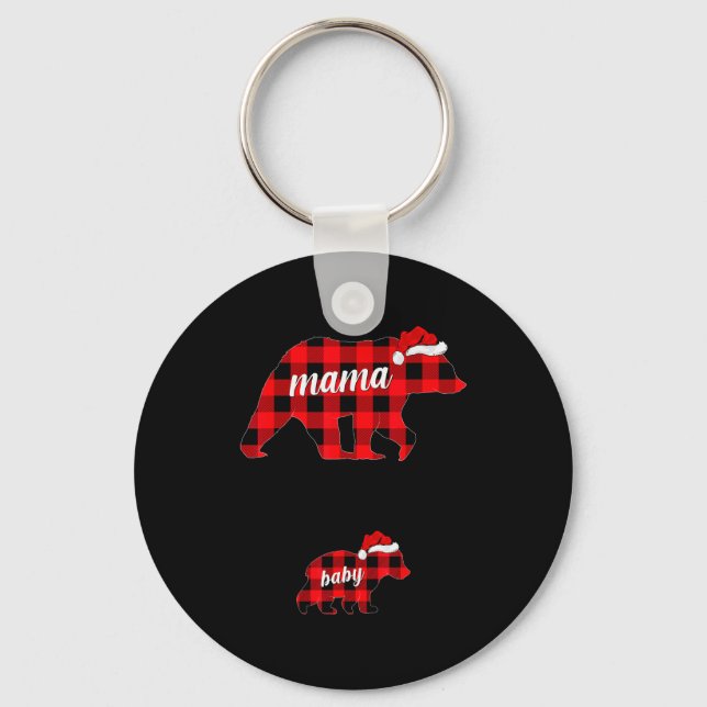 Llavero Pregnant Women Mama Bear Pregnancy Christmas Pajam (Anverso)