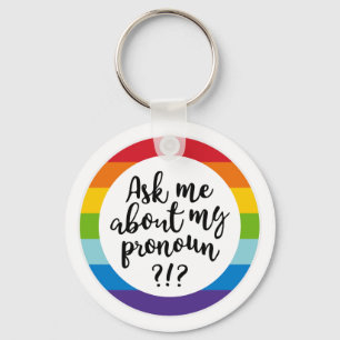 Llavero Pregúntame acerca de mi Pronoun?